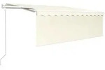 vidaXL Markise Automatisch mit Rollo LED Windsensor 4x3 m Creme