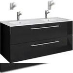 VCM Badm&ouml;bel Waschtisch Budasi Schwarz H. 51 x B. 112 x T. 46 cm