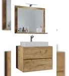 VCM Badm&ouml;bel Waschtisch Lendas Honig-Eiche H. 134 x B. 60 x T. 51 cm