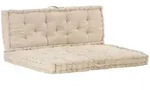 vidaXL Palettenauflagen 2 Stk. Baumwolle Beige