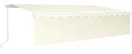 vidaXL Markise Manuell Einziehbar mit Rollo 6x3 m Creme