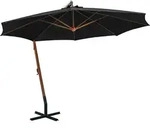 vidaXL Ampelschirm mit Mast Schwarz 3,5x2,9 m Massivholz Tanne