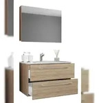 VCM Badm&ouml;bel Waschtisch Badinos Sonoma-Eiche H. 109 x B. 80 x T. 46 cm