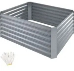 tectake Hochbeet Salvia 600l verzinkt 120x90x57cm 120 x 90 x 57 cm Silber