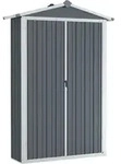 vidaXL Ger&auml;tehaus Grau 116x45x175 cm Verzinkter Stahl