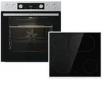 Gorenje Easy Einbauherdset, Hei&szlig;luftofen mit Glaskeramik-Kochfeld, EEK A