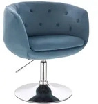 SVITA Panama Retro Loungestuhl Cocktailsessel Blau Petrol Samt-Optik Tellerfu&szlig;