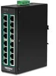 TRENDnet TI-PG160 DIN-Rail Switch PoE+ 16-Port Industrial Gigabit