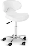 physa Rollhocker mit Lehne - 450 - 590 mm - 150 kg - Wei&szlig;