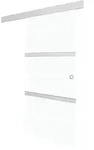 vidaXL Schiebet&uuml;r ESG-Glas und Aluminium 76x212 cm Silbern