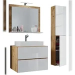 VCM Badm&ouml;bel Waschtisch Lendas Honig-Eiche / Wei&szlig; H. 150 x B. 93 x T. 51 cm