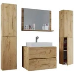 VCM Badm&ouml;bel Waschtisch Lendas Honig-Eiche H. 150 x B. 80 x T. 51 cm