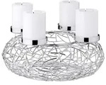 EDZARD Adventskranz Milano, Edelstahl gl&auml;nzend vernickelt, &Oslash; 28 cm, f&uuml;r