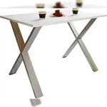 VCM XonaX Esstisch 110x50cm wei&szlig;, silberfarben.