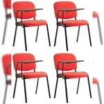 CLP 4er Set Stuhl Ken mit Klapptisch Stoff rot