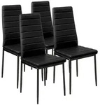 tectake Esszimmerst&uuml;hle Kunstleder - 4er Set schwarz