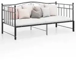 vidaXL Ausziehsofa Bettgestell Schwarz Metall 90x200 cm