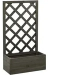 vidaXL Garten-Spalier mit Blumenkasten Grau 50x25x90 cm Tannenholz