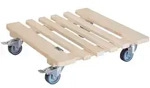 WAGNER Pflanzenroller PIANO 38 x 38 x 10 cm, f&uuml;r innen, Buchenholz, natur, Bremsen,