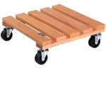 WAGNER Pflanzenroller TOSCANA 29 x 29 x 8,5 cm, innen&au&szlig;en, Holz geriffelt,