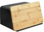WENKO Brotkasten mit Bambusbrett, Schwarz