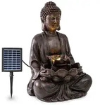 Blumfeldt Dharma Solarbrunnen LED 48 x 72 x 41 cm (BxHxT) Polyresin Antik-Bronze