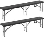 Casaria Klappbank Bierbank Klappbar 180cm Schwarz