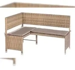 Merxx Eckbank 148 x 100 x 91 cm, inkl. Sitzkissen graubeige Stahlgestell mit