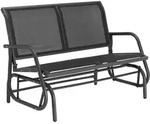 tectake Schaukelbank Greta 2-Sitzer 121x72x86,5cm Schwarz