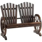 Outsunny - Gartenbank - 108L x 66B x 95H cm - dunkelbraun