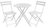 SVITA BERLIN Bistro-Set Metall Sitzgruppe Balkon klappbar Tisch St&uuml;hle Wei&szlig;