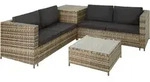 tectake Rattan Lounge Siena Natur/Dunkelgrau