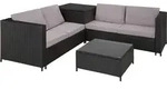 tectake Rattan Lounge Siena Schwarz/Grau