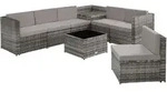 tectake Rattan Lounge Verona Set - UV-best&auml;ndiges Polyrattan, Grau, Lounge f&uuml;r 6