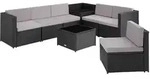 tectake Rattan Lounge Verona Set mit Staufach - UV-best&auml;ndig Schwarz - Outdoor &