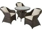 tectake Aluminium Rattan Sitzgruppe Z&uuml;rich 3+1 Grau