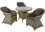 tectake Aluminium Rattan Sitzgruppe Z&uuml;rich 3+1 Natur