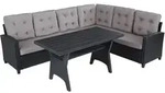 tectake Rattan Lounge Catania Schwarz