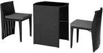 tectake Aluminium Rattanset Bistro Hamburg Schwarz