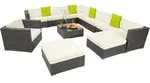 tectake Rattan Lounge mit Aluminiumgestell Las Vegas Grau