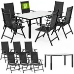 CASARIA&reg; Aluminium Sitzgruppe Bern 6+1 Verstellbare Hochlehner Anthrazit
