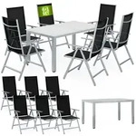 CASARIA&reg; Aluminium Sitzgruppe Bern 6+1 Verstellbare Hochlehner Silber