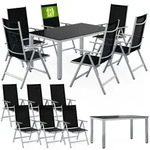 CASARIA&reg; Aluminium Sitzgruppe Bern 6+1 Verstellbare Hochlehner Silber