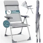 Casaria Alu Gartenstuhl Klappbar Grau 2er Set