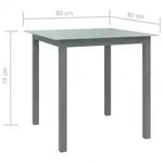 Gartentisch Aluminium und Glas| vidaXL : Gr&ouml;&szlig;e - 80 x 80 x 74 cm