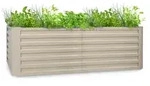 Blumfeldt High Grow Straight Hochbeet 200x60x100cm 1200l Stahl Creme