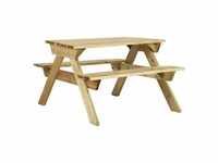 Picknicktisch mit Bänken Kiefernholz Imprägniert V1 | vidaXL : Größe - 110 x 123