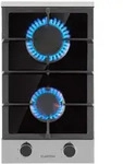 Klarstein Illuminosa Domino Gaskochfeld 2-flammig Sabaf-Brenner Glaskeramik Schwarz