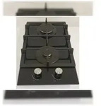 Hirogas Gaskochfeld 2 Brenner Glaskeramik Schwarz Einbau 30cm Erdgas LPG