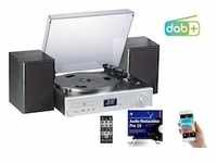 auvisio Musikanlage MHX-620 Plattenspieler/Digitalisierer, BT, DAB+, CD, MC, USB, MP3